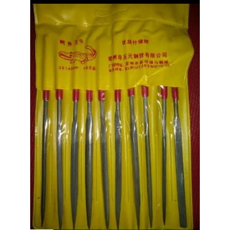 kikir besi file set 10 pcs size 4 x 160mm cap buaya