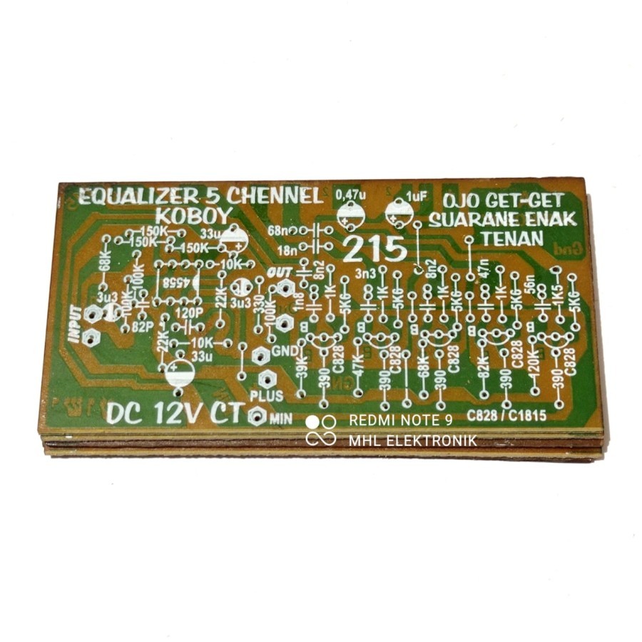 PCB Equalizer geser Mono 5 Channel Transistor KOBOY 215