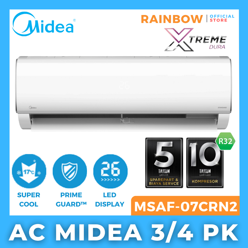 AC MIDEA 3/4 PK LOW WATT - MSAF07CRN