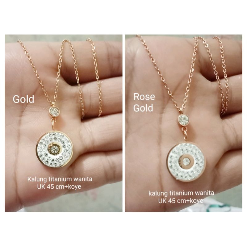 RJ835. Kalung titanium wanita UK 45 cm+koye
