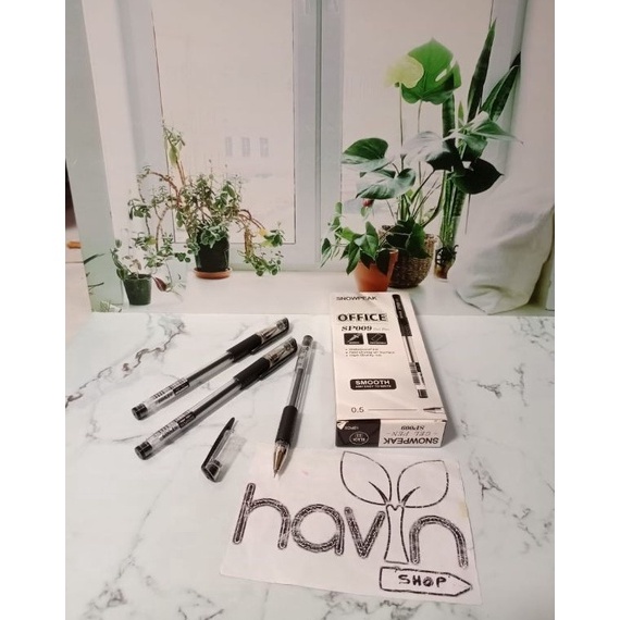 

B@u (12pc) pen gel murah/gel pen hitam/bolpen gel termurah/pen murah/pena/pulpen gel office [238]