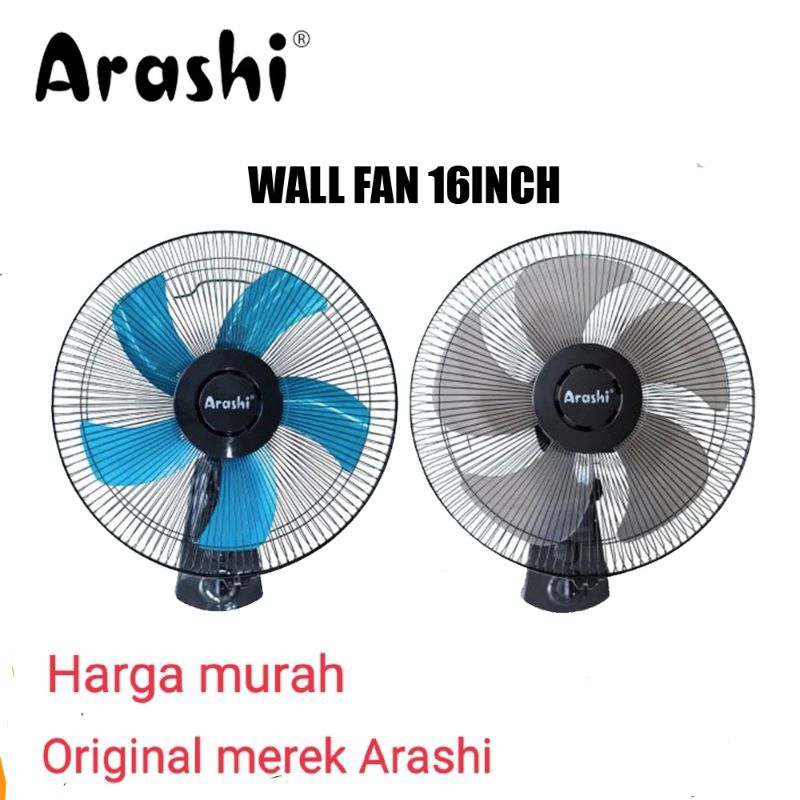 Arashi Kipas Angin Dinding 16 inch Plastik dan Aluminium