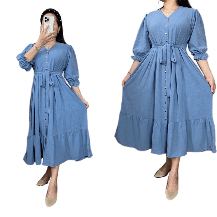 Terpopuler Felin Midi Dress Crinkle Airflow Premium Import