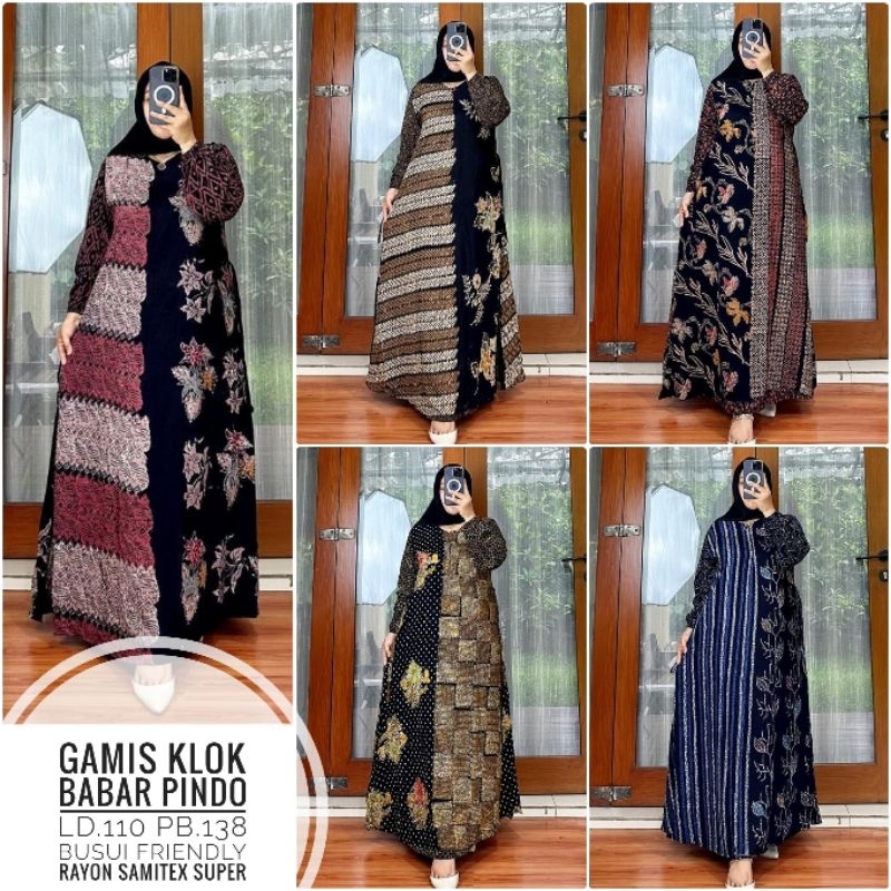 PROMO BISA COD GAMIS KLOK BATIK CAP ENCIM BABAR PINDO COLET PEKALONGAN RESLETING ZIPPER DEPAN BUSUI 