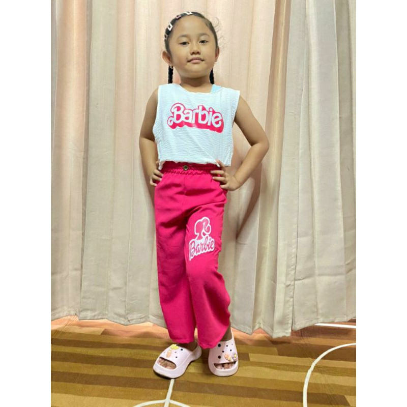 Celana Anak Perempuan Kulot Crinkle Barbie 1-12 Tahun | Kulot Anak Perempuan | Celana Kulot Anak | B