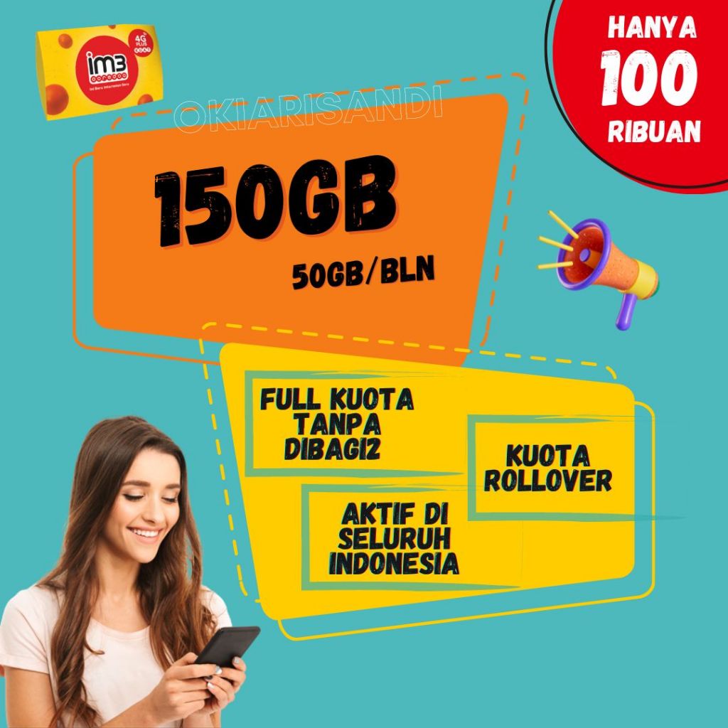 PROMO Perdana Indosat 150GB 3 Bulan Kartu Perdana Kuota Indosat Aktif 150GB 3 Bulan