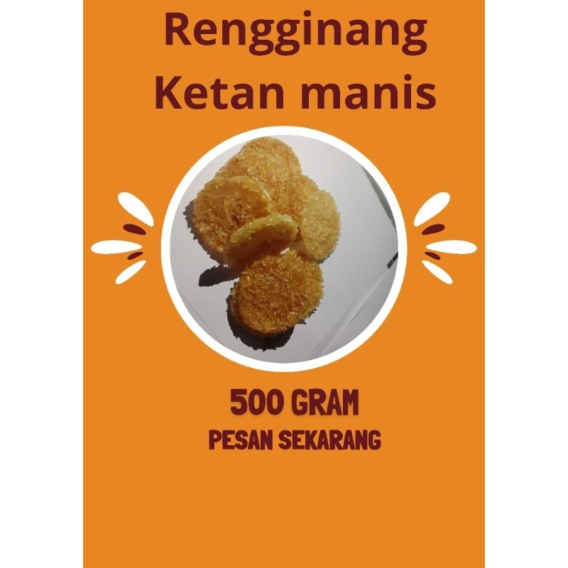 

Rengginang ketan gula merah aren/kawung asli cianjur berat isi 500 gram