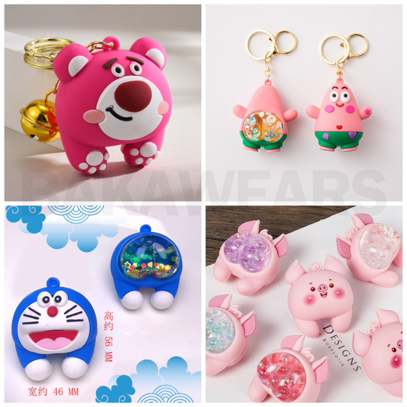 Gantungan Kunci Pantat Gemoy Karakter Patrick Star, Doraemon, Lotso Disney, Babi Gemoy Keychain (Bak