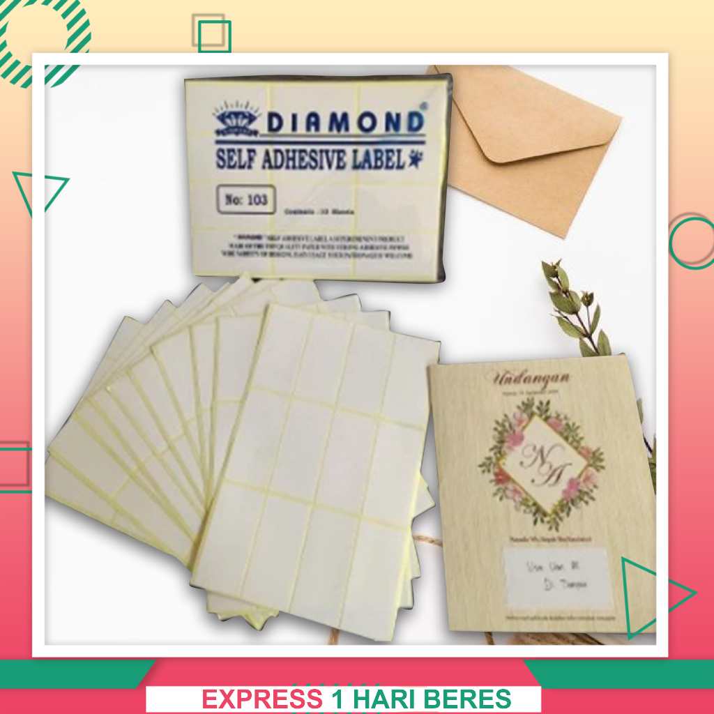Label Stiker Nama Undangan Kode 103 [120 Label /Pack] 3x6,4 Cm