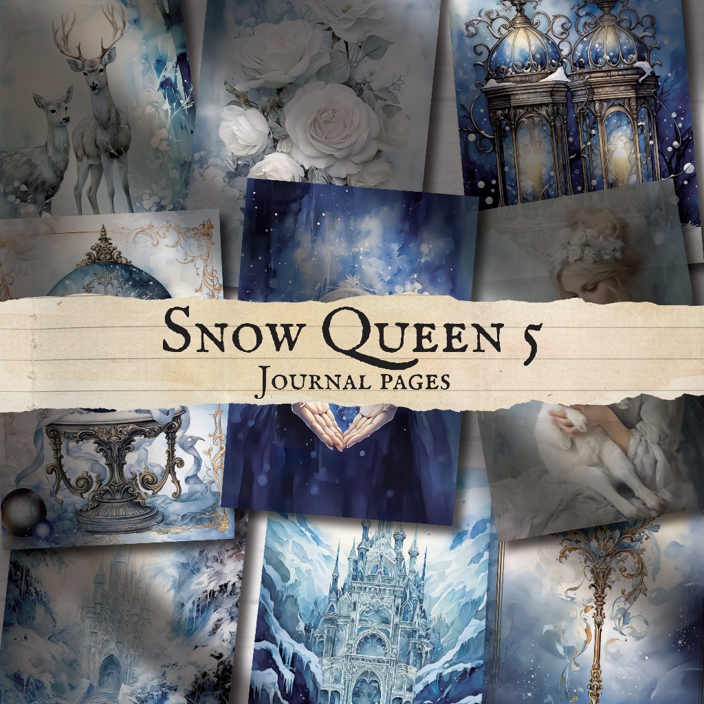 

SNOW QUEEN 5 - JOURNAL PAPER - WALL DECOR - DECOR PAPER VINTAGE