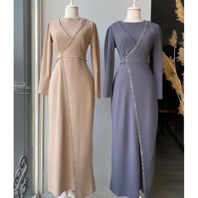 Dress Satin Silk Donatello / Party Dress / Fashion Wanita / Gaun Kondangan Muslimah
