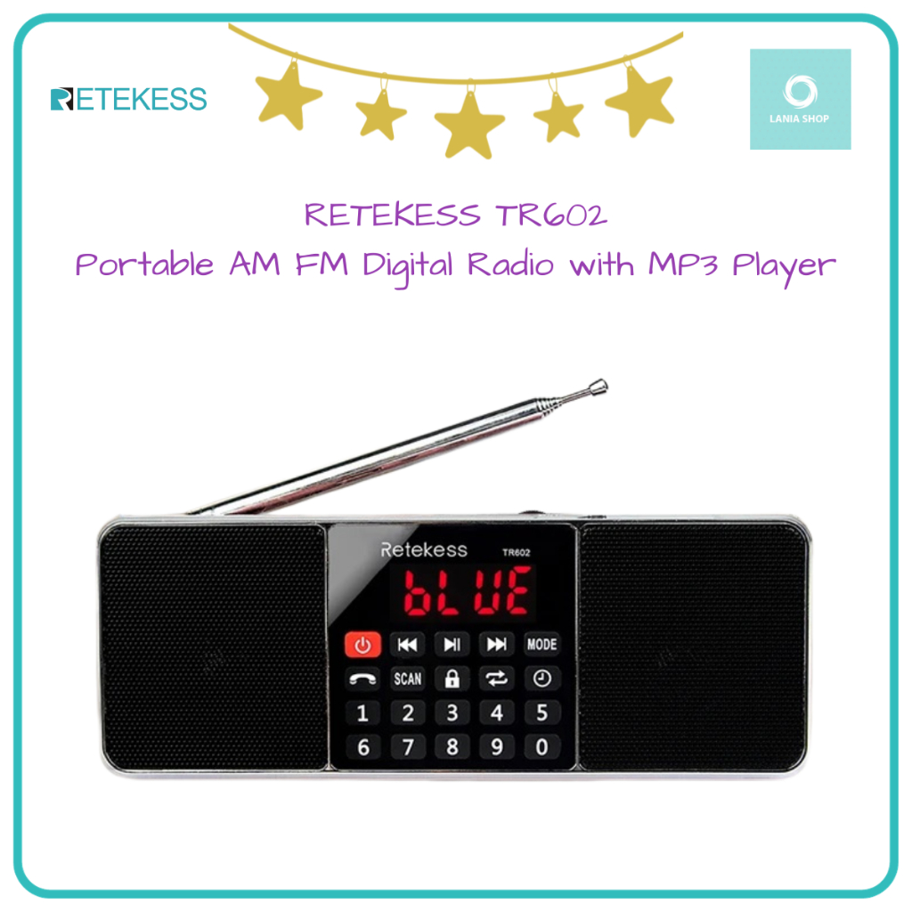 RETEKESS TR602 - Portable AM FM Digital Radio with MP3 Player