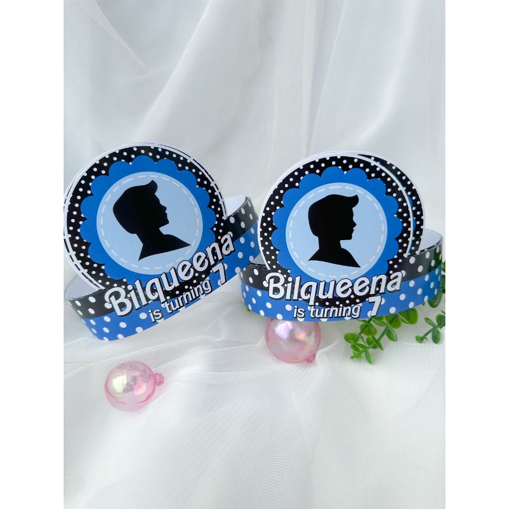 Ken Barbie Siluet -  Party Topi Ulang Tahun Anak / Hiasan Kepala Birthday Party