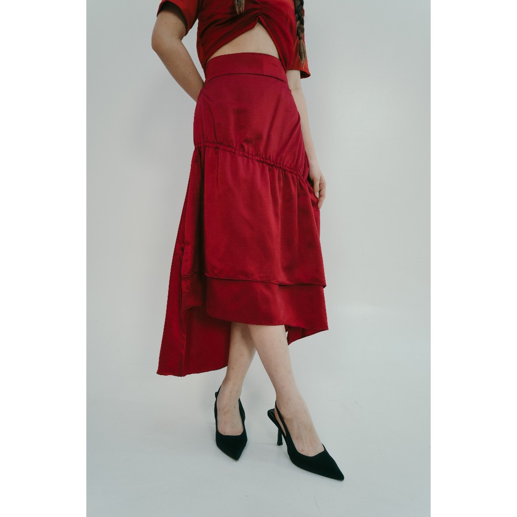 BETSY SKIRT - Rok merah maroon bawahan panjang Allsize & bigsize