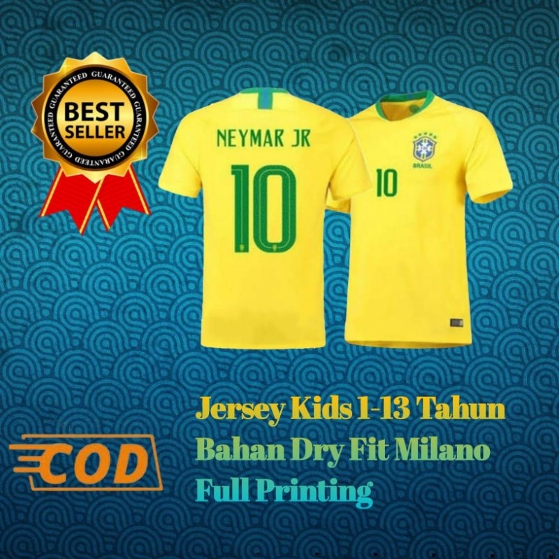 Bast saller Jersey Kids 1-13 Tahun Baju Timnas Brazil Neymar