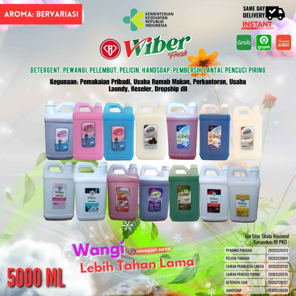Sabun Cuci Piring, Detergent Liquid, Pewangi Pakaian,  Karbol Pinus Sereh, Hand Soap 5 liter