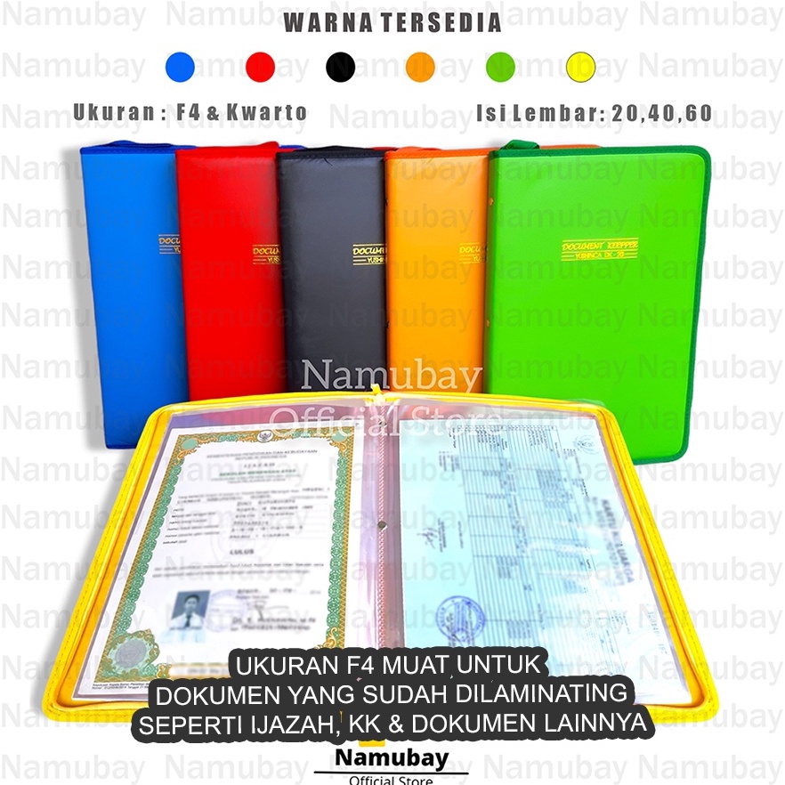 

Ready stock DOKUMEN KEEPER ISI 20,40,60 LEMBAR/DOKUMEN KEEPER RESLETING/MAP ANTI AIR/MAP DOKUMEN/CLEAR HOLDER/MAP SERTIFIKAT / document keeper resleting / document keeper bag / document keeper f4 / tempat dokumen / tempat berkas 82