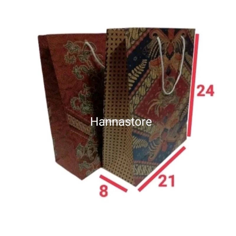 

paper bag batik buku ukuran 21x24x8 isi 12pcs
