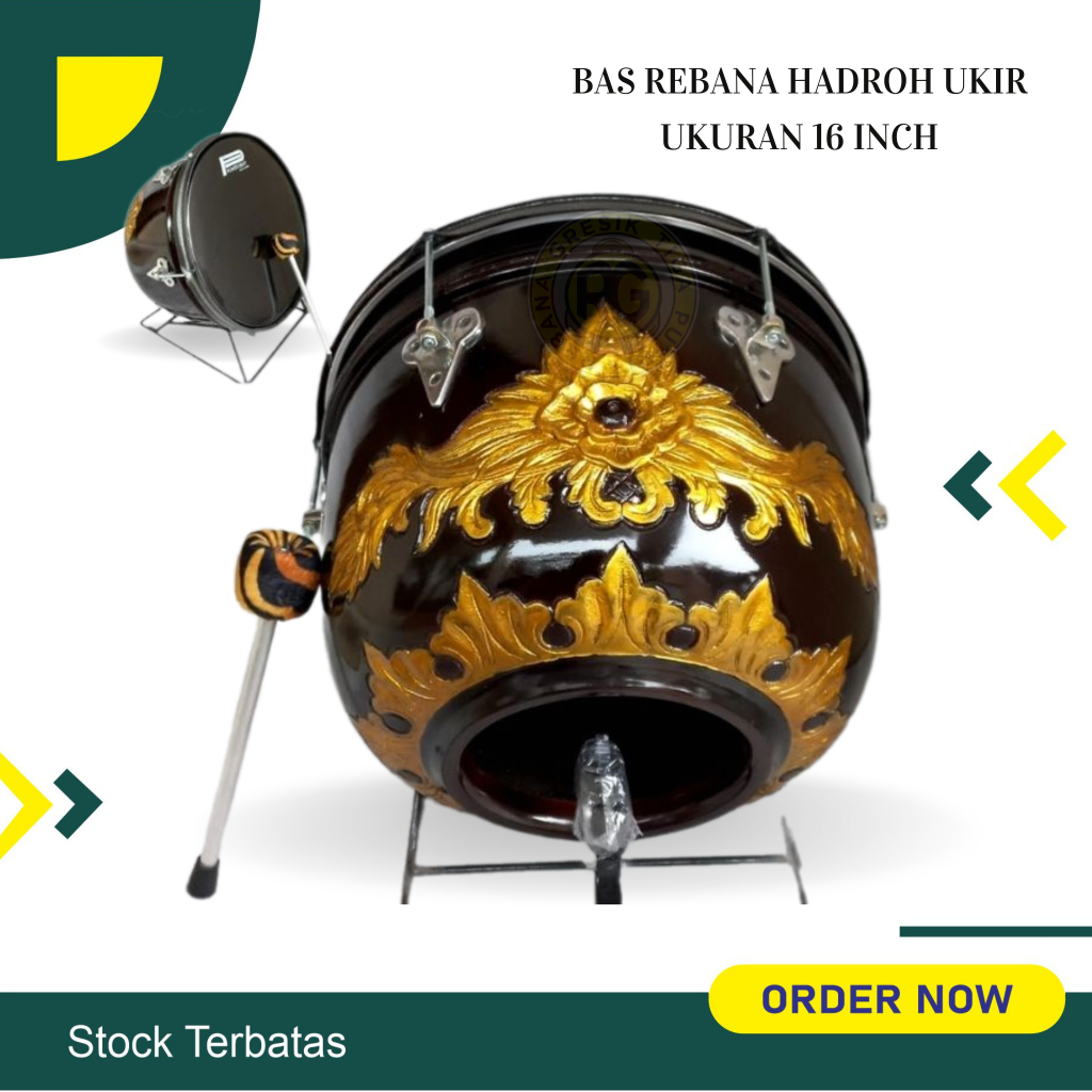 bas rebana Bas habib syeh ukuran 40  ukir  rebana HADROH alat hadroh rebana hadroh bas hadroh murah
