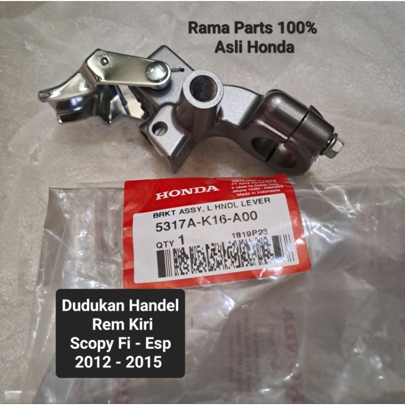 5317A - K16 - A00 DUDUKAN HANDEL REM KIRI  SCOPY FI - ESP  2013 ' 2015  ASLI ORIGINAL HONDA AHM