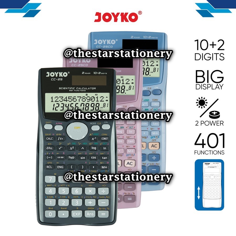 

(1 Biji) Kalkulator Joyko CC-25 CC-25CO Scientific 401 Functions / Calculator Joyko CC25 Scientific 240 Functions / Joyko CC 25 CO