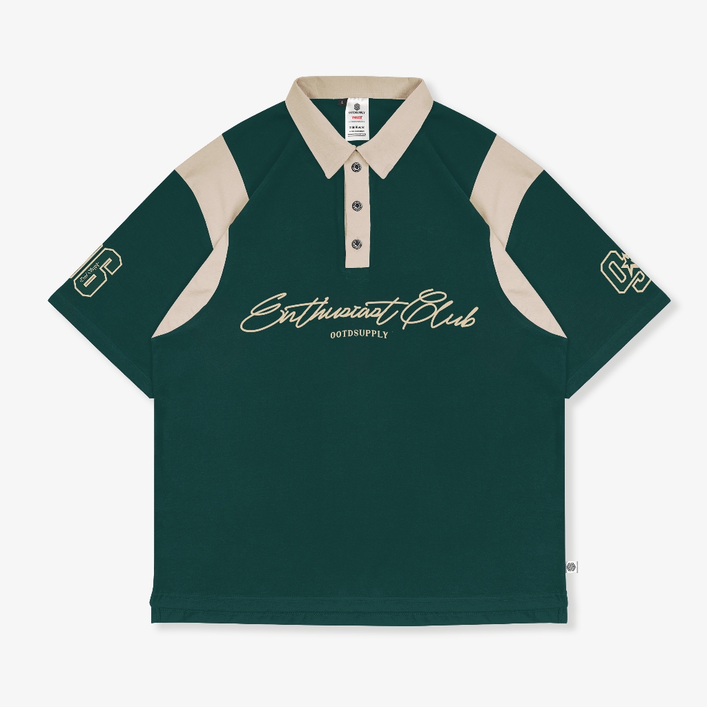 OOTDSUPPLY Oversize Rugby Polo Shirt Infinite 96 Green-Mocca | Kaos Polo Pria dan Wanita OVZ-PSRGM02