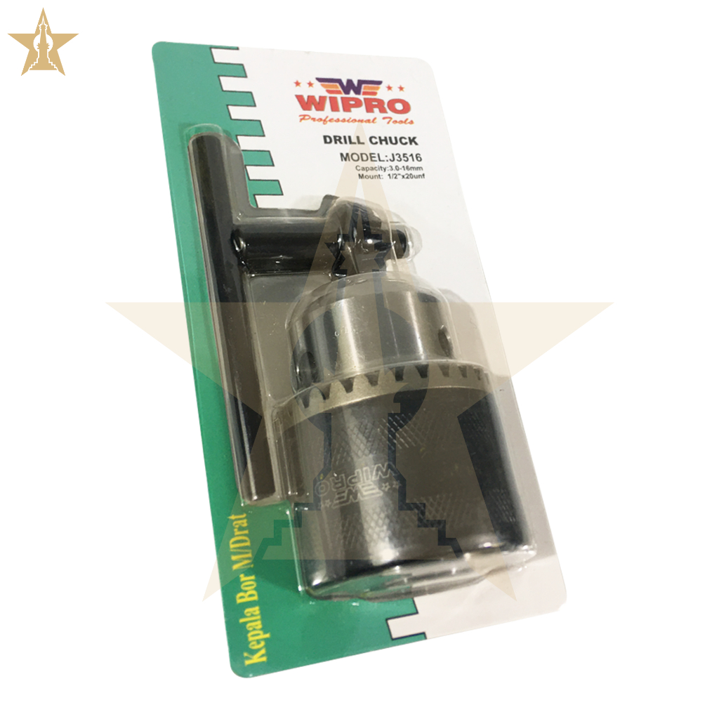 Wipro KBD-16 Kepala Bor 16mm Drat Dril Chuck Bor Drat 3-16 mm