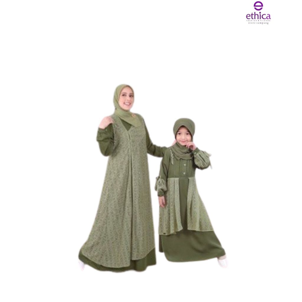 COUPLE TERBARU ETHICA GAMIS IBU DAN ANAK WINTER GREEN