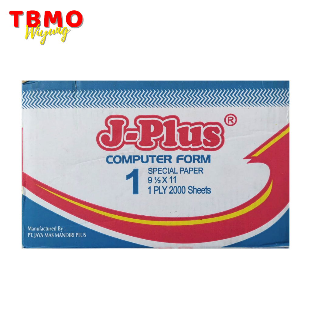 

TBMO Continuous Form J-PLUS 1ply FULL 9,5x11 / Kertas Thermal