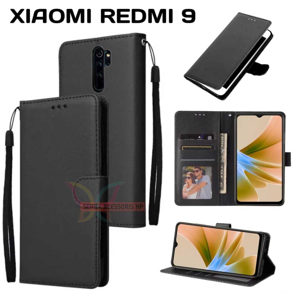 Case dompet XIAOMI REDMI 9 flip dompet kulit mewah sampul slot kartu