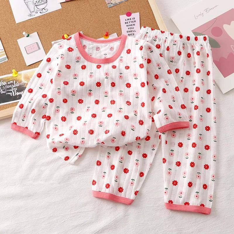 VS - Setelan Anak Motif Fleur Lengan Panjang / Baju TIdur Anak Terbaru