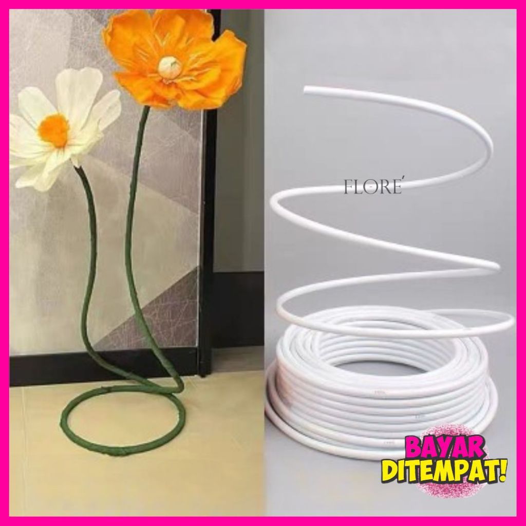 PIPA ELASTIS ELASTIS DEKORASI 1 Roll /pipa dekor lampu dekorasi bunga 16mm/Pipa Elastis Tangkai Lamp