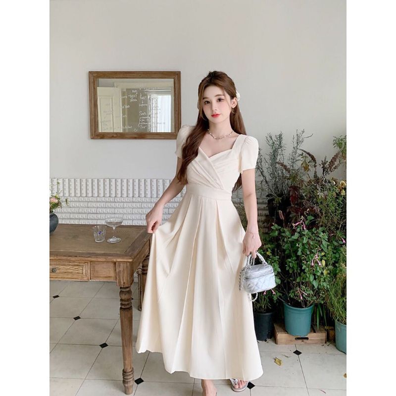 QUEEN SAKURA - Q11554D - MISO LONG FLARE DRESS IMPORT -DRESS CASUAL KOREA WANITA IMPORT