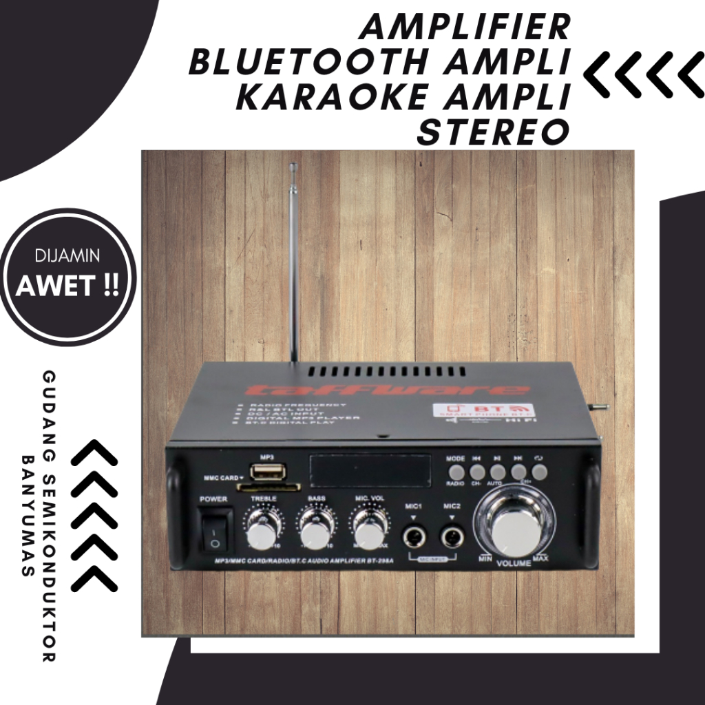 Amplifier Bluetooth Ampli Karaoke ampli stereo bisa pakai listrik atau aki 12v bisa untuk mobil