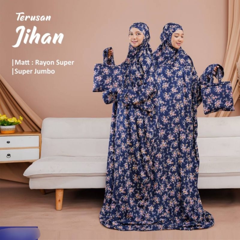 Mukena Rayon Bali premium Dewasa Batik Terusan Jihan Ukuran Jumbo Mukena Lajuran Jumbo Bahan Rayon D