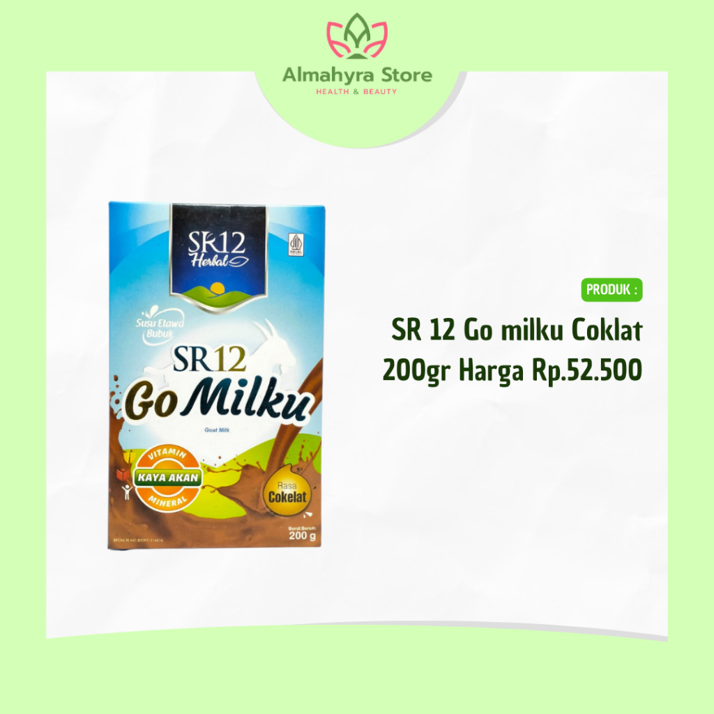 

Susu Kambing Etawa Coklat SR12 Go Milku Coklat 200gr Menaikan Berat Badan Dan Untuk Kesehatan Jantung Bpom