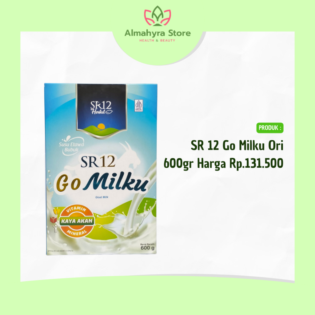 

SR12 Go Milku Original 600gr Susu Kambing Etawa Meningkatkan Kesehatan Imun Dan Mengurangi kolesterol Darah Bpom