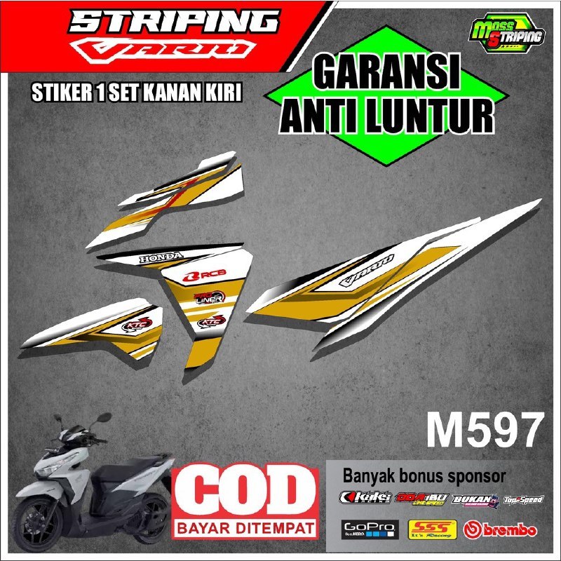 STRIPING STIKER STICKER HONDA VARIO 125 DAN 150 ESP TAHUN 2014 2015 2016 2017 LIST SETIKER SETRIPING