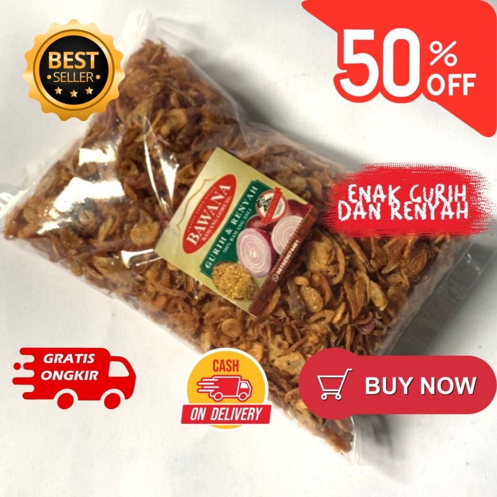 

BAWANG MERAH GORENG /BRAMBANG GORENG 100 GRAM LEZAT MURNI GURIH RENYAH REFIL