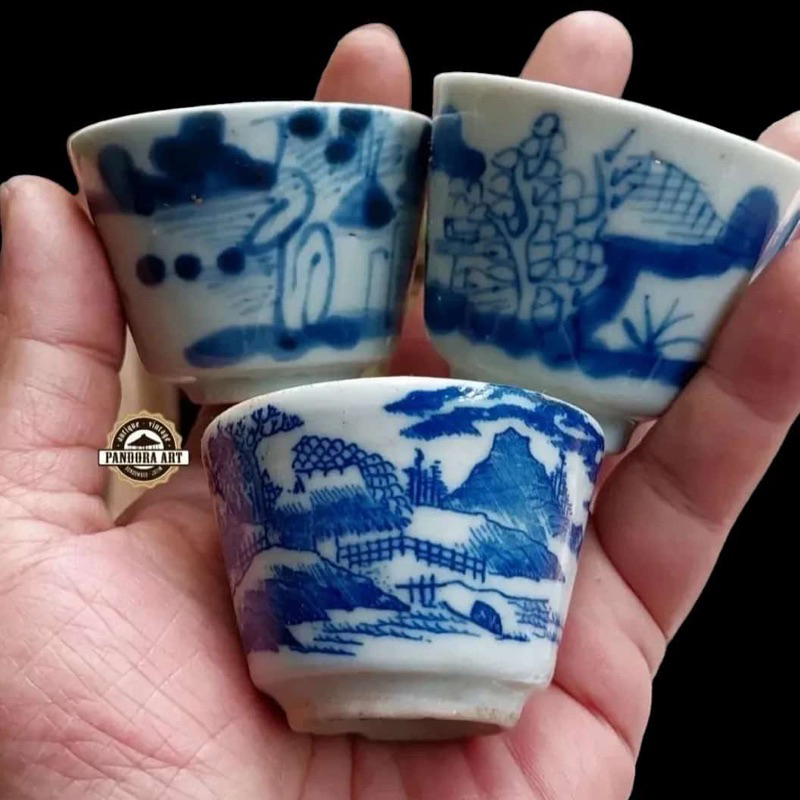 Cucing biru putih Qing dinasti