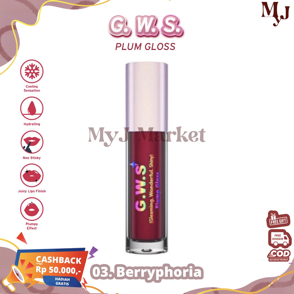 Berryphoria MOP - G.W.S (Gleaming, Wonderful, Shiny) Plump Gloss Mop Beauty Mother Of Pout Tasya Far