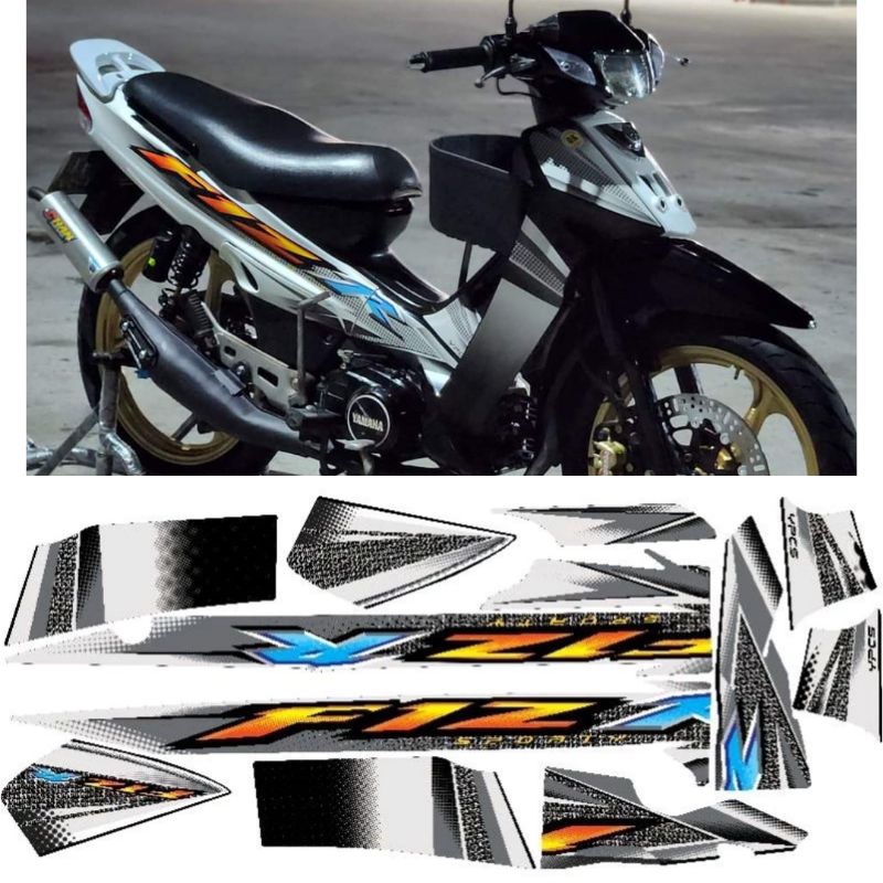 Stiker striping motor yamaha fiz r 2004 hitam putih full cutch copy original STRIPING FIZ R 2004 COP
