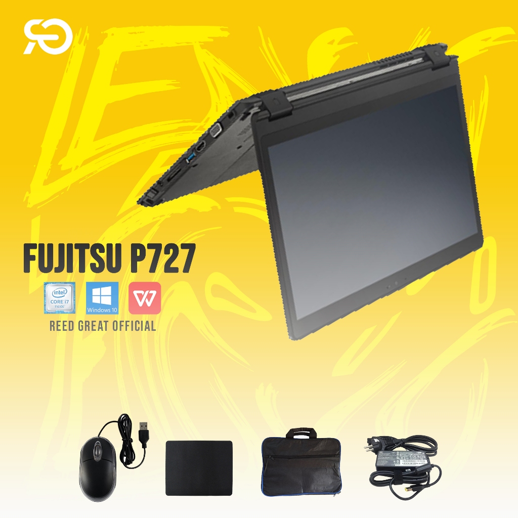 LAPTOP FUJITSU P727 TOUCHSCREEN 2IN1 MURAH INTEL CORE I7 GEN 7 RAM 8GB SSD 128/256/512GB SECOND ORIG