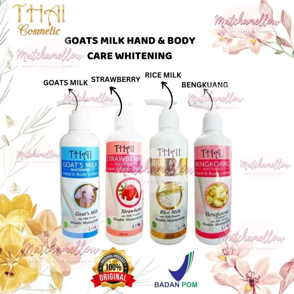 ❄️MATCHA❄️ THAI GOAT'S MILK WHITENING HANDBODY , BODY SCRUB , BODY SCRUB ANTISEPTIK / LOTION THAI