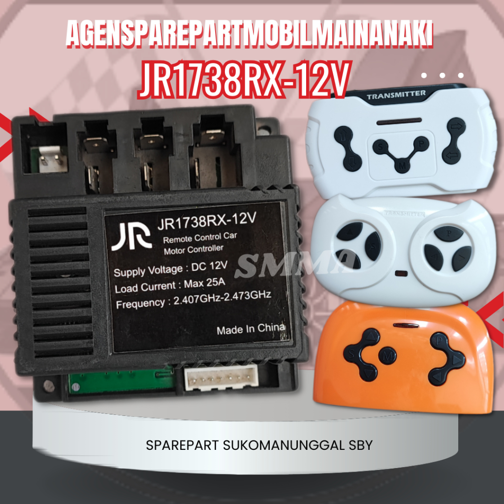 ⚡Ready⚡Remote Control Bluetooth + Receiver JR1738RX-12V mobil/motor mainan aki