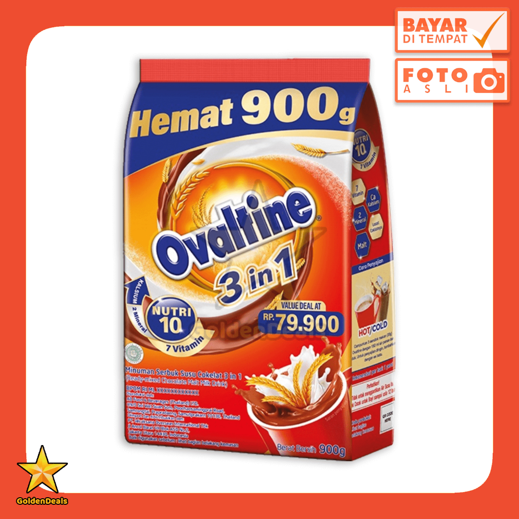 

[900 Gram] Ovaltine 3in1 Susu Bubuk Coklat 900 gr - Original Import Thailand