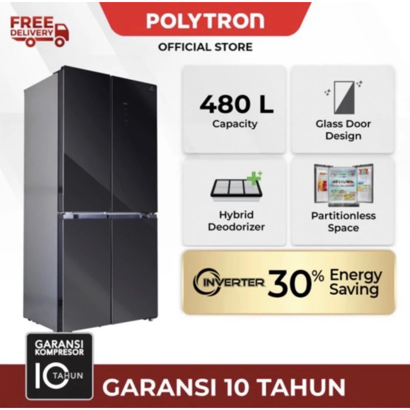 Kulkas Polytron 4 pintu side by side PRS 510x / PRS 510 X