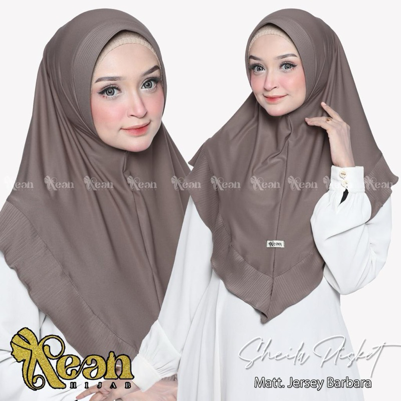 SHEILA PLISKET KEAN Hijab Daily Bergo Pad Antem Jilbab Instan Jersey Premium Kerudung Rempel Plisket