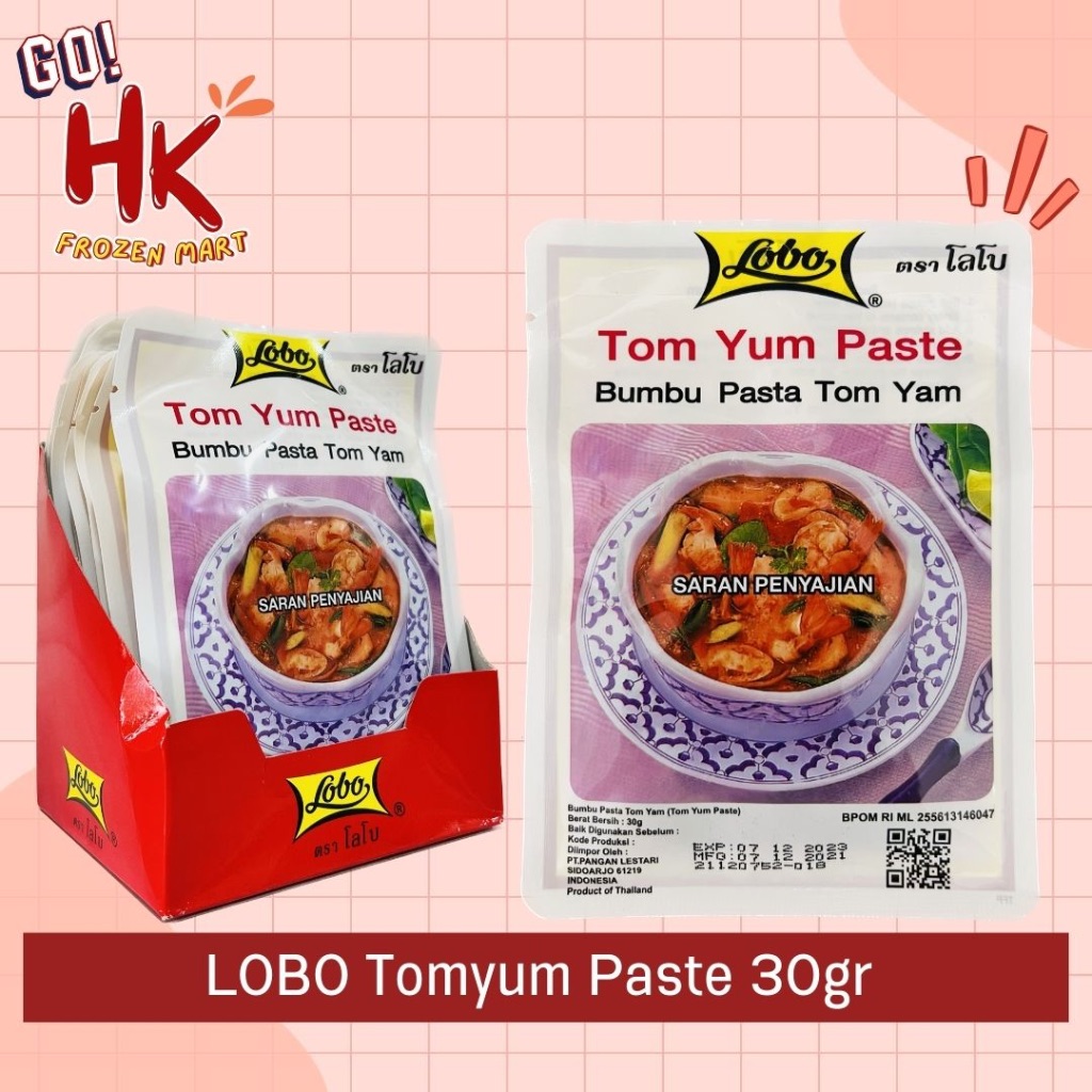 

Lobo Tomyum Paste 30gr | bumbu kuah tomyam instan pasta kering siap masak bamboe HK Frozen Mart