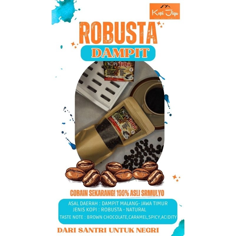 

JIQU 1kg Robusta Dampit Roastbean Biji Kopi Sangrai Termurah